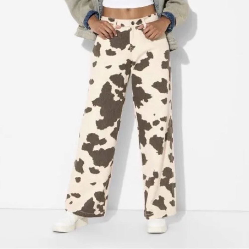 Wild Fable Brown and Cream Flare Jeans